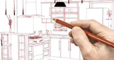 szkic ołówkiem projekt mebli kuchennych